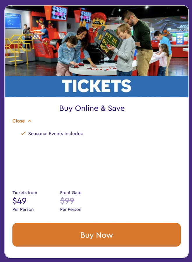 Legoland New York discount tickets